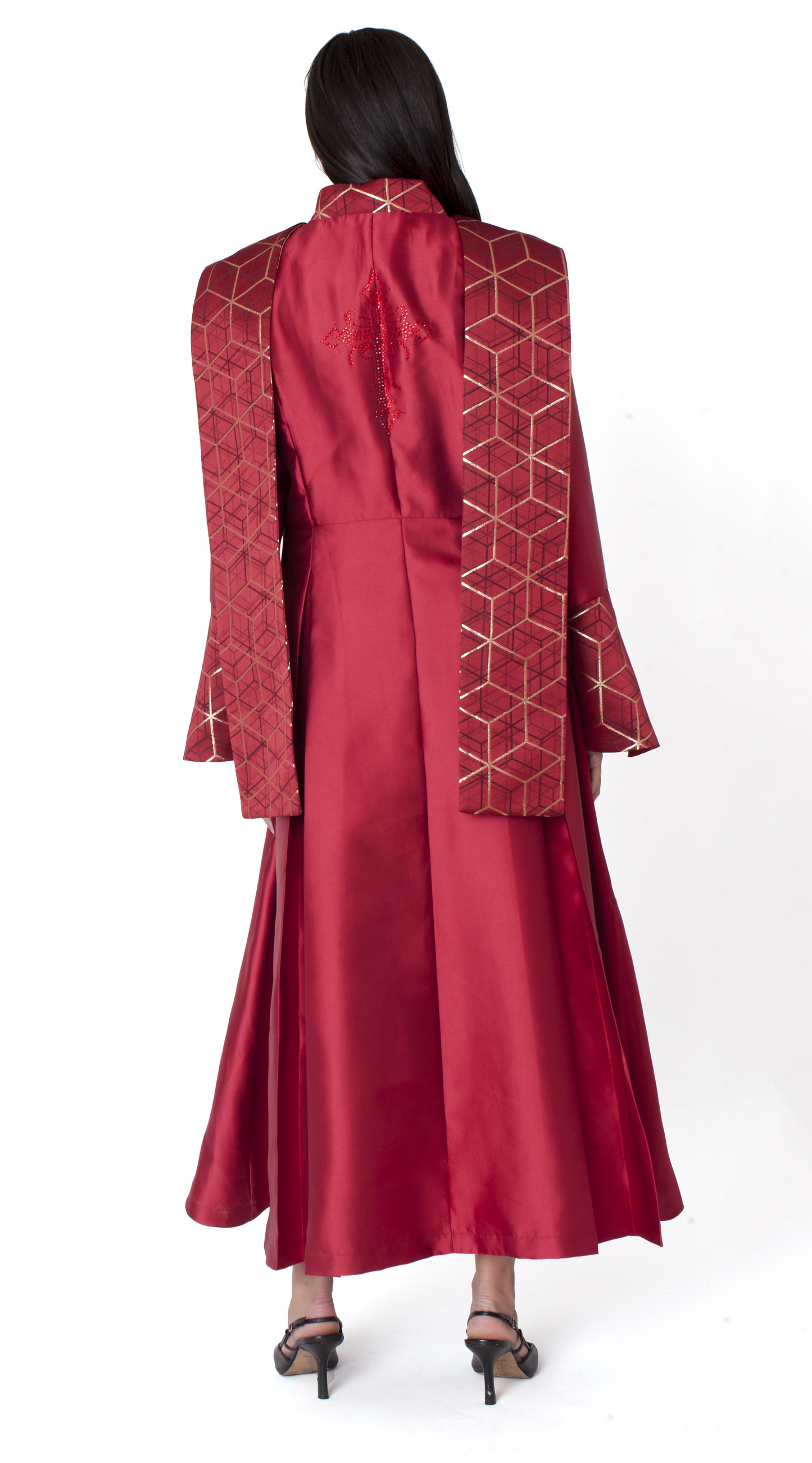 Plus Size Geometric Yoke Clergy Robe – 41082