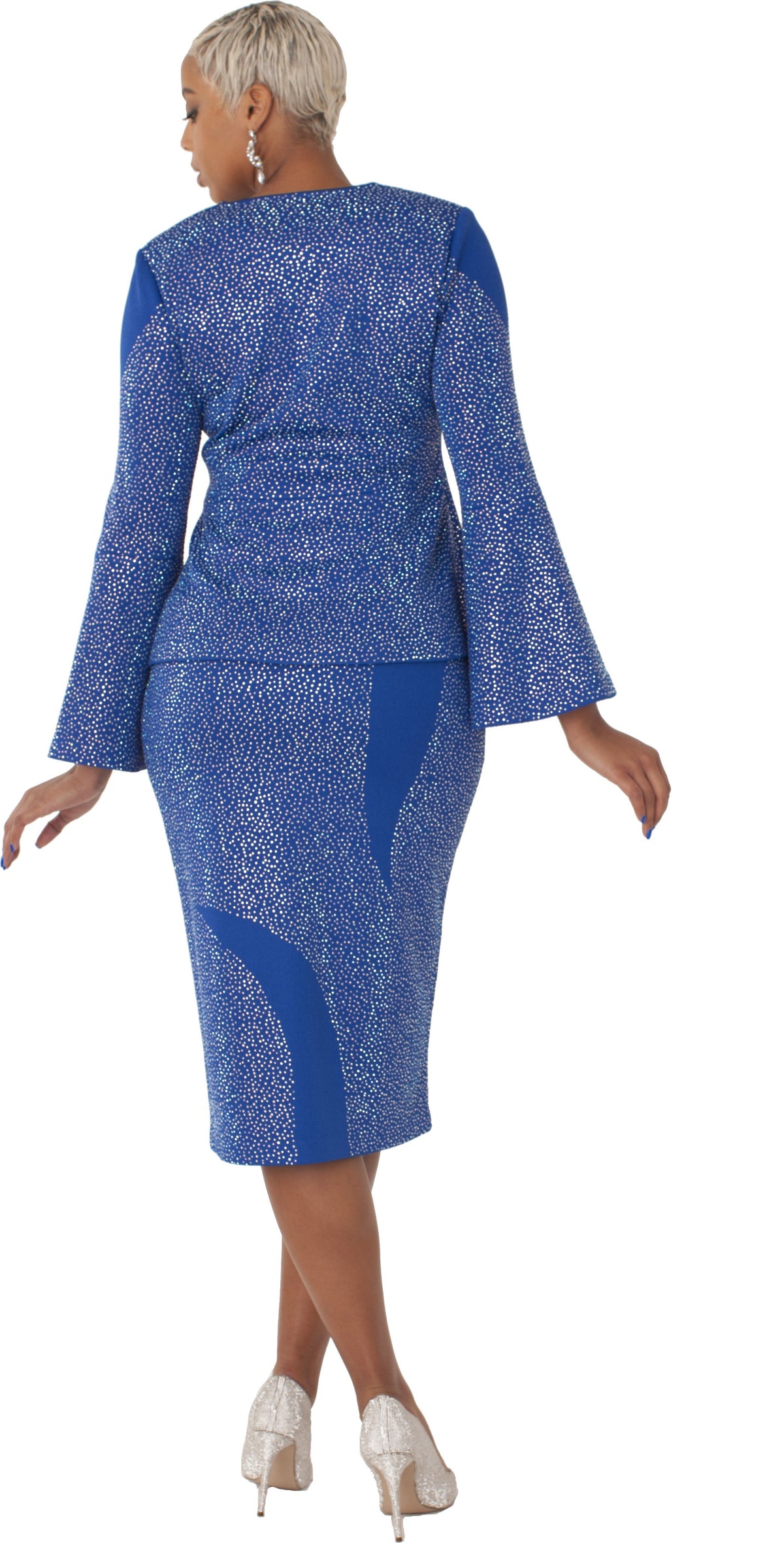 Royal Blue Crystal Wave Suit