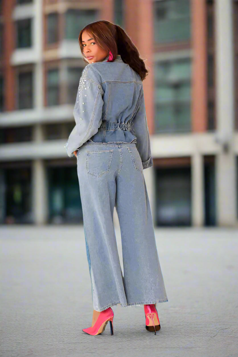 Pearl Rain Wide-Leg Jeans - 82327