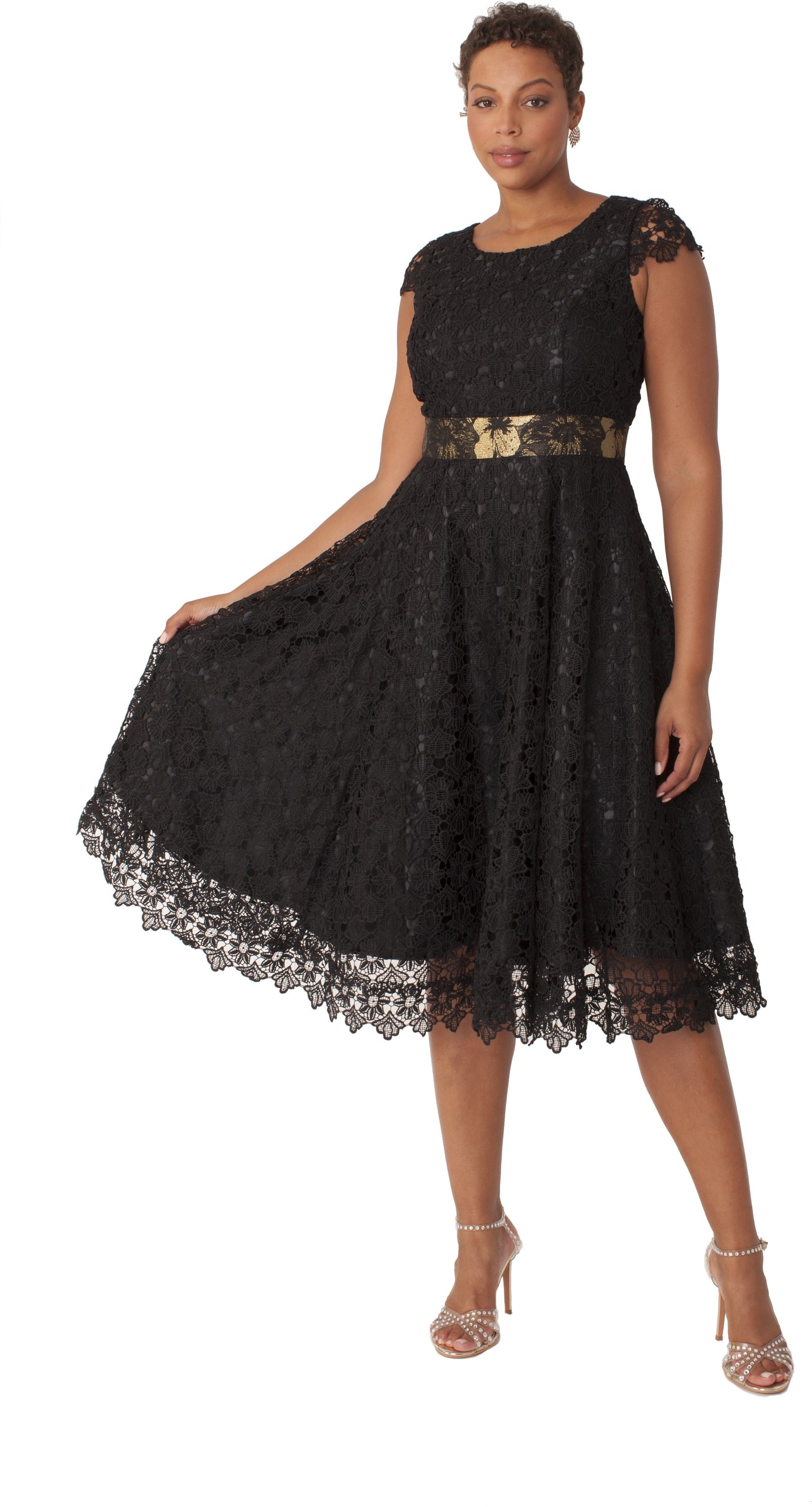 Elegant Woven Jacket & Lace Dress Set – 4847