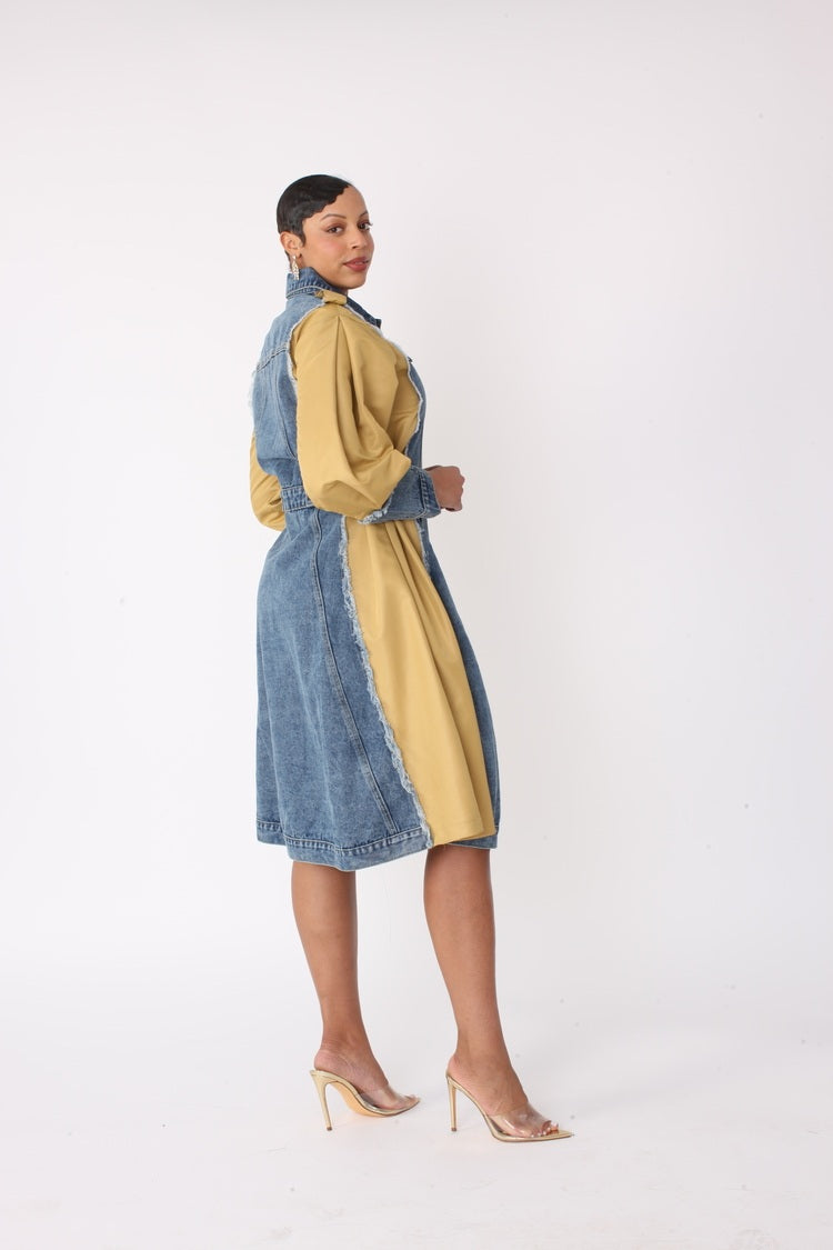 Two Tone Denim Dress -82397