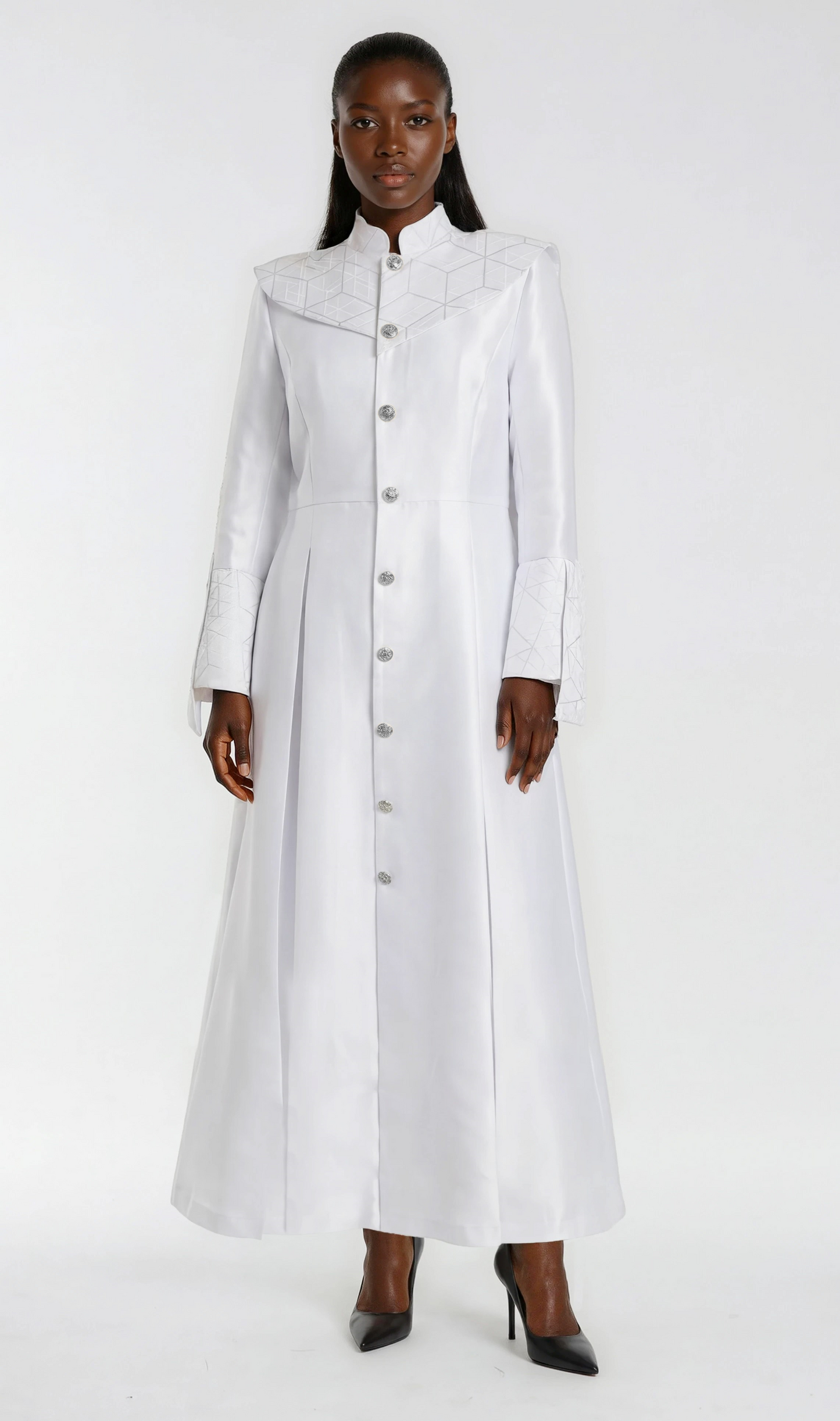 Plus Size Geometric Yoke Clergy Robe – 41082W