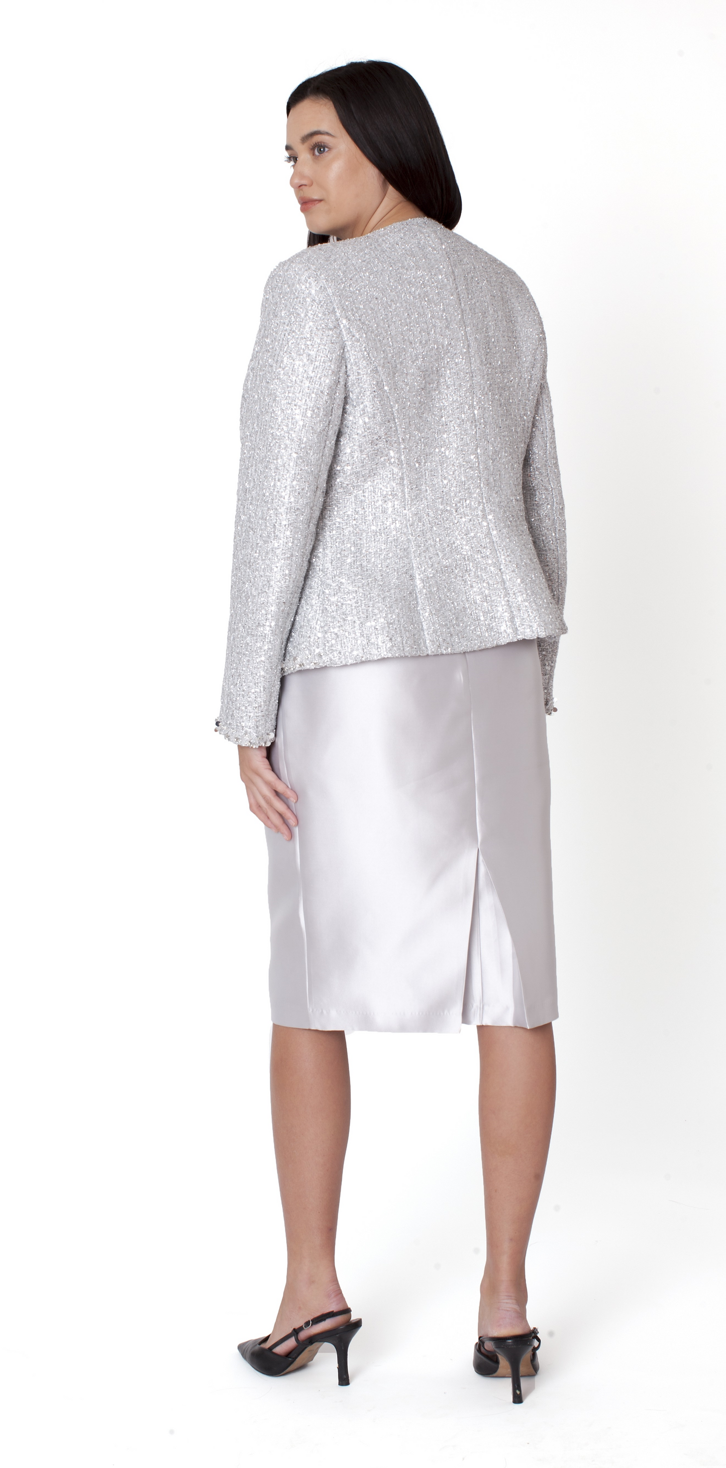 Metallic Jacket Church Dress Set - 41096