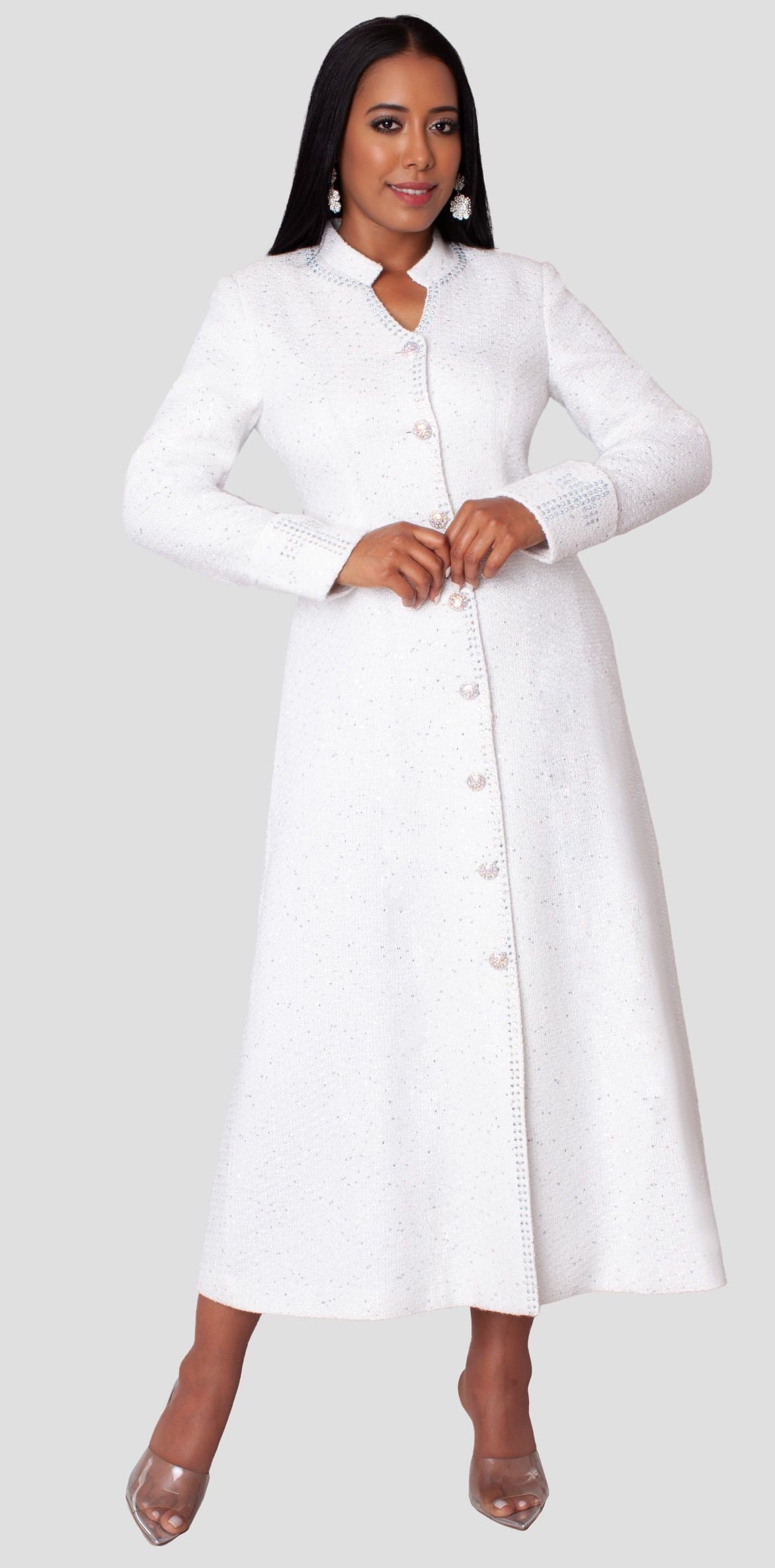 Elegant Charm Tweed Church Robe - 41032