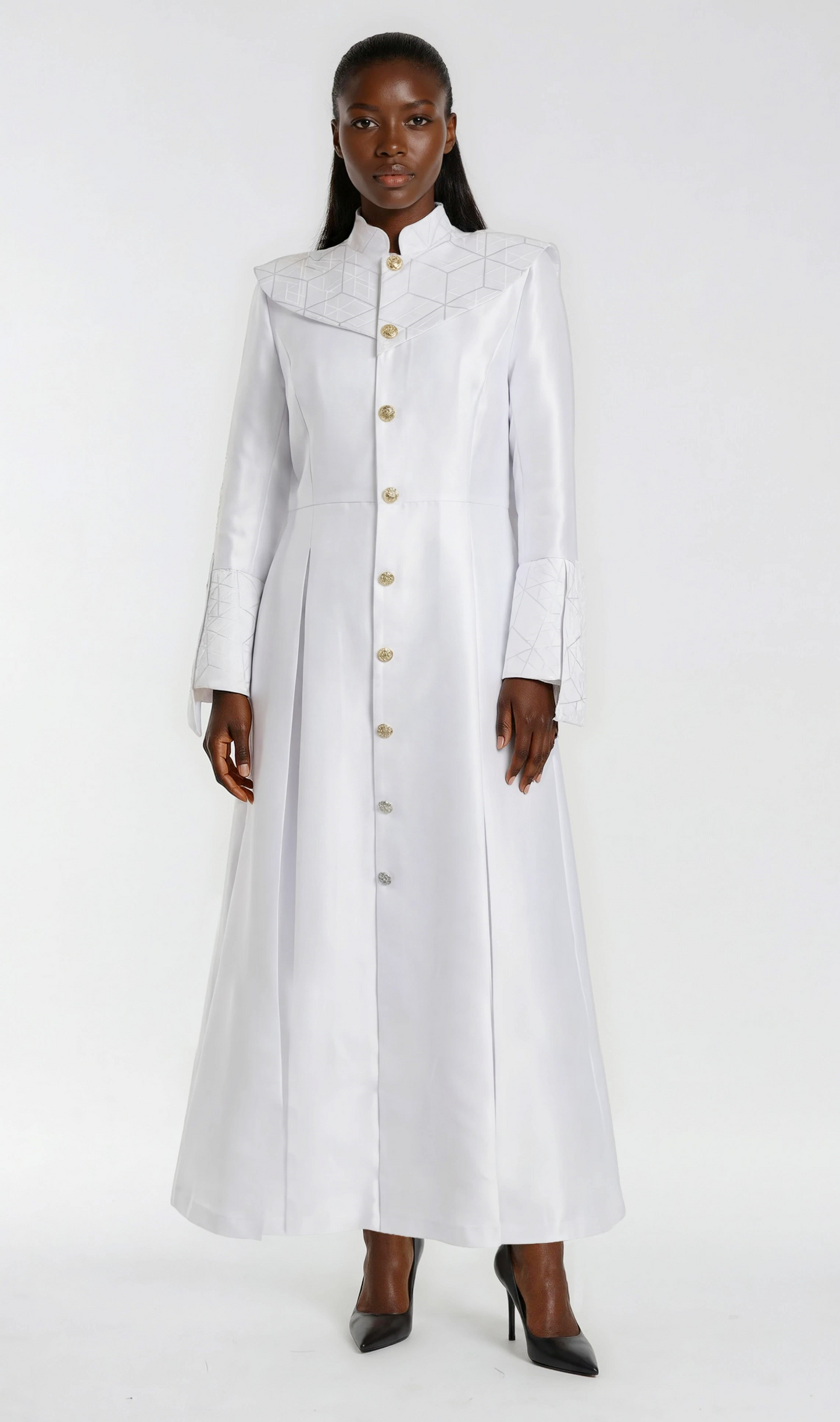 Plus Size Geometric Yoke Clergy Robe – 41082
