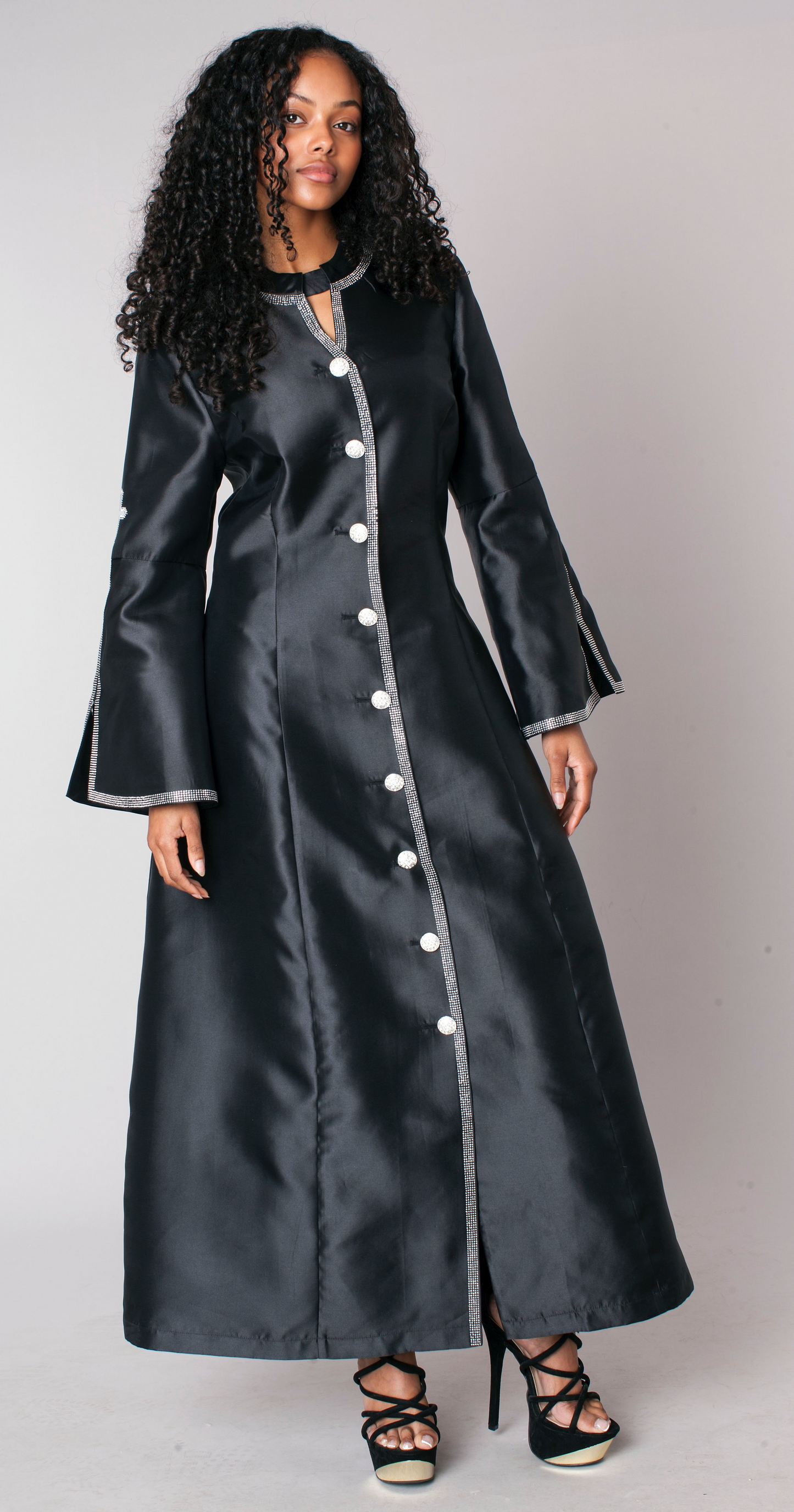 Rhinestone Trim Cross Clergy Robe - 41083