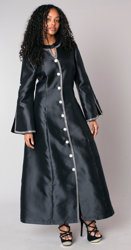 Rhinestone Trim Cross Clergy Robe - 41083