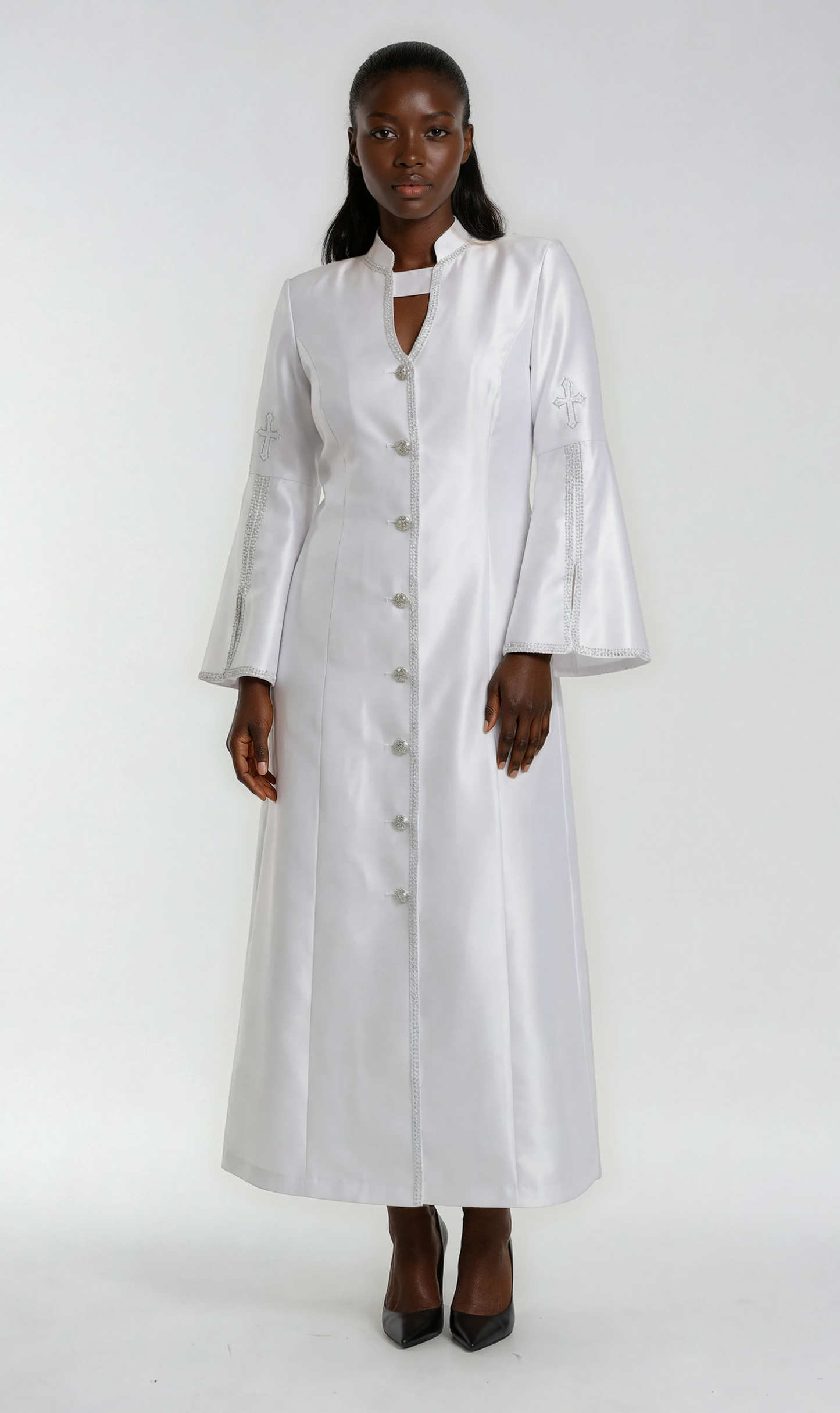 Rhinestone Trim Cross Clergy Robe - 41083
