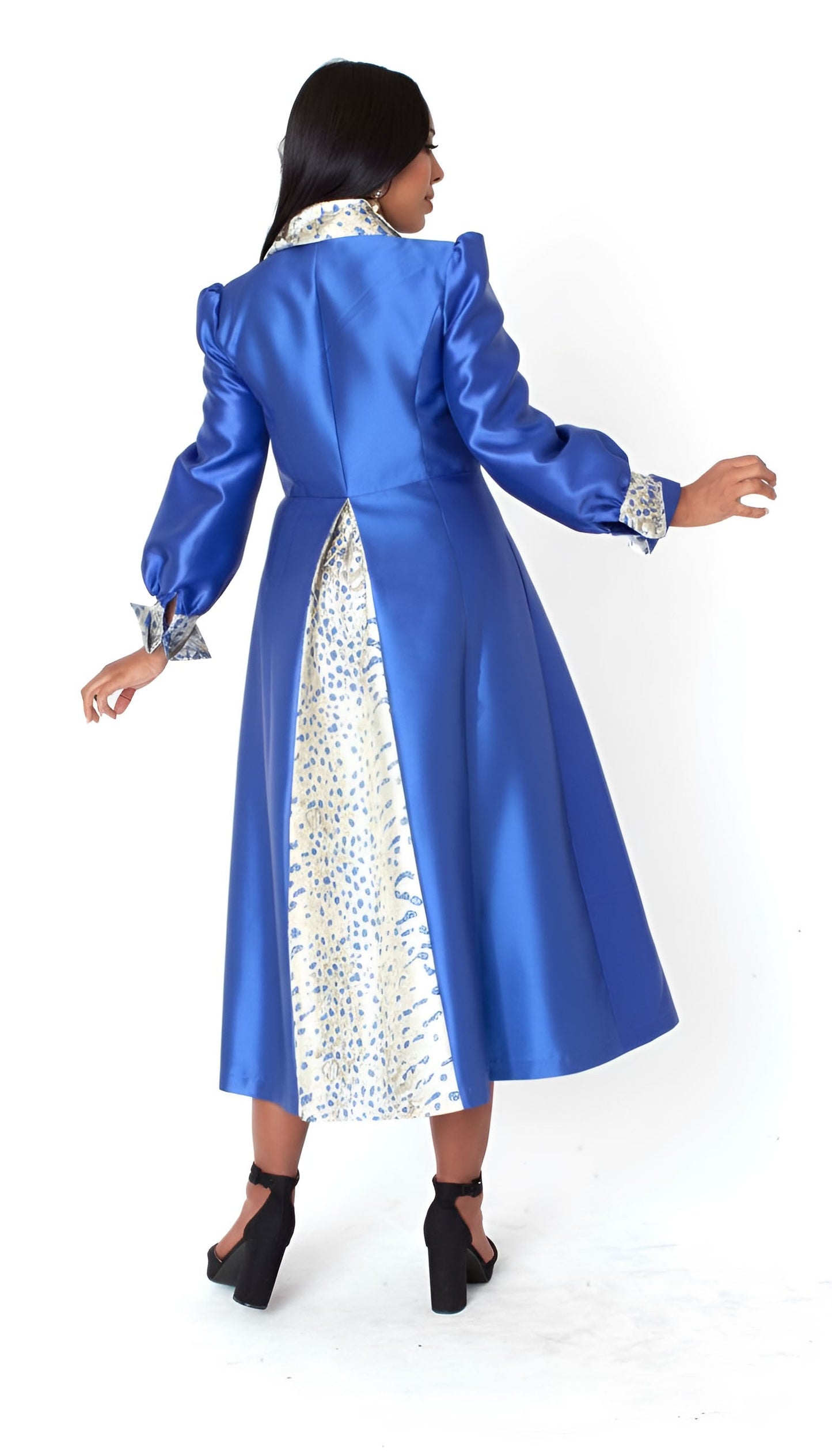 Plus Size Contrast Panel Clergy Robe - 41098W