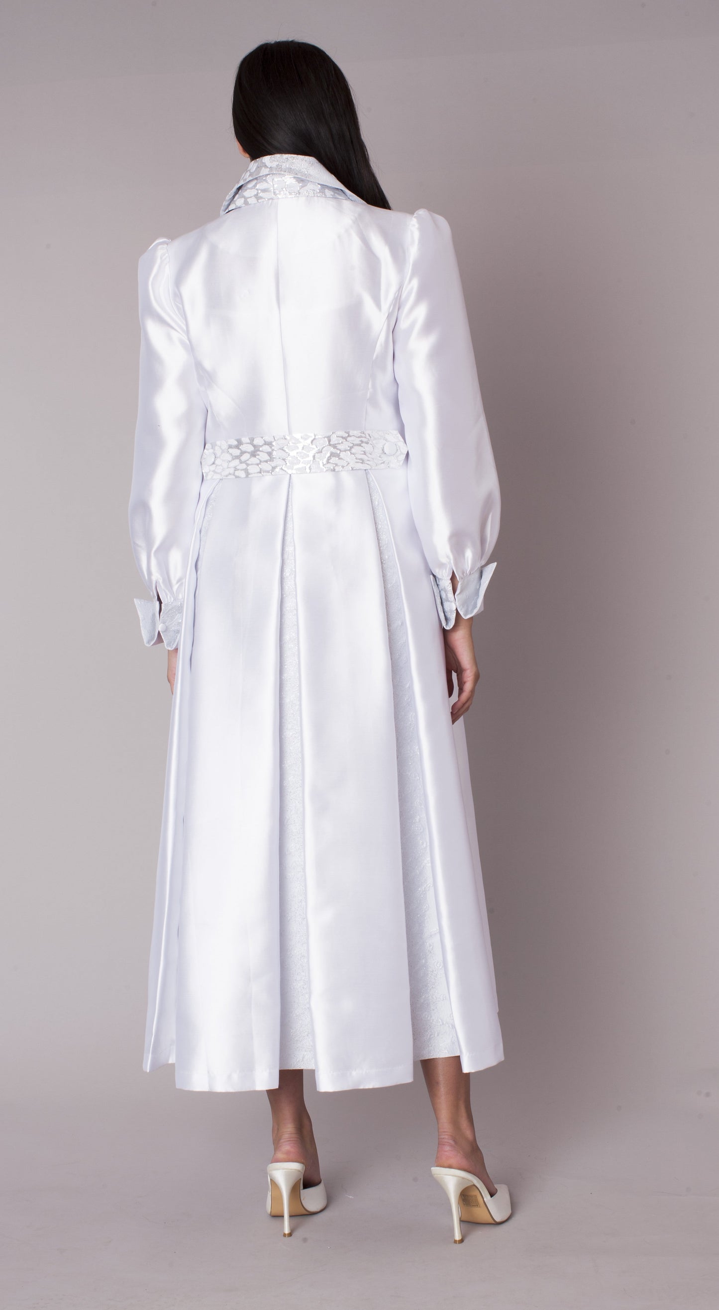 Plus Size Contrast Panel Clergy Robe - 41098W