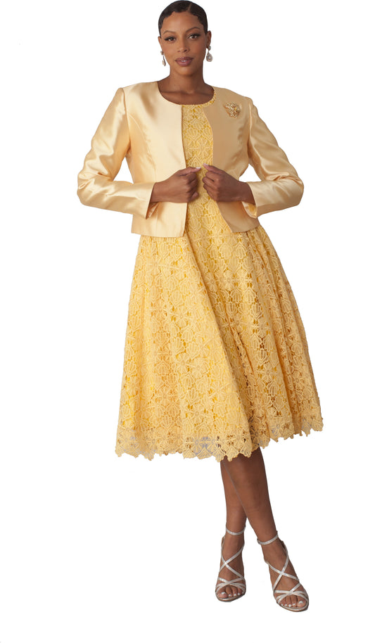 Plus Size Lace Church Dress with Satin Jacket -4529W