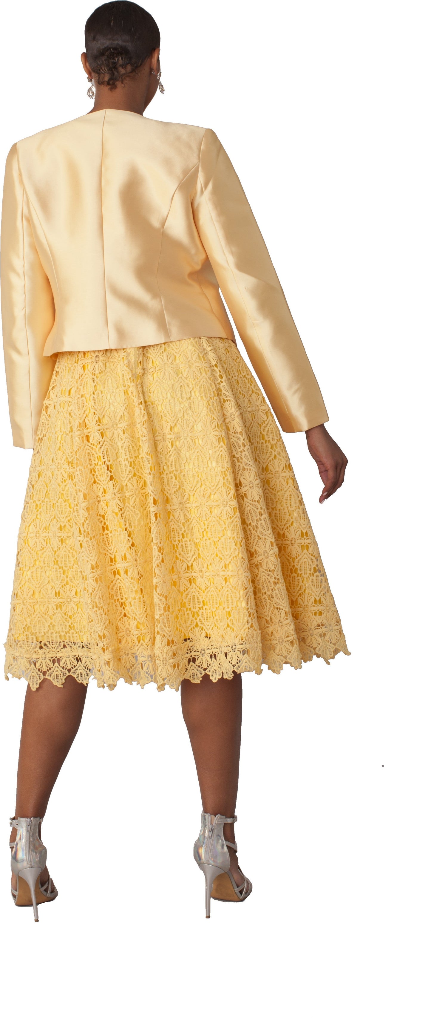 Plus Size Lace Church Dress with Satin Jacket -4529W