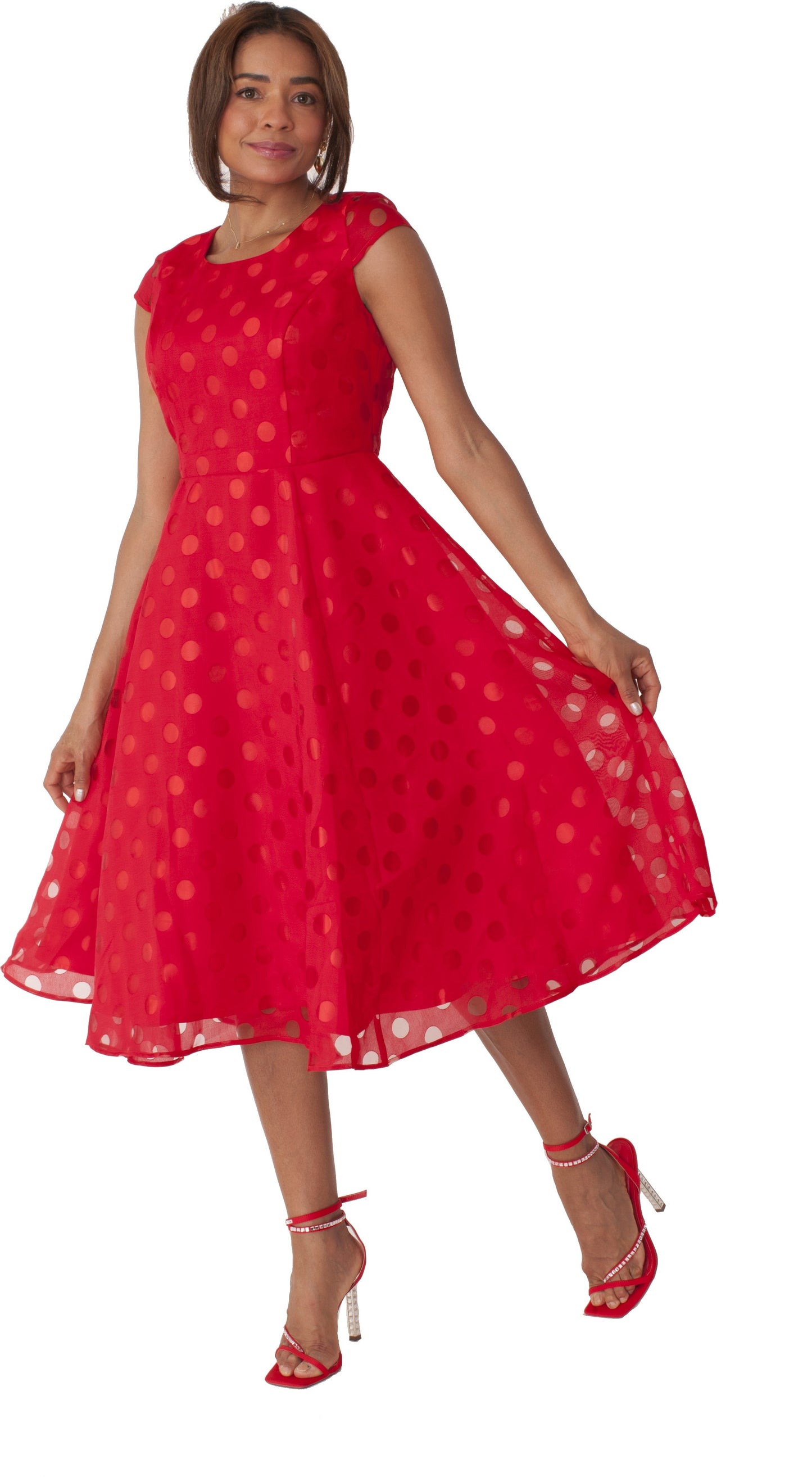 Polka Dot Dress Set with Jacket ! Red