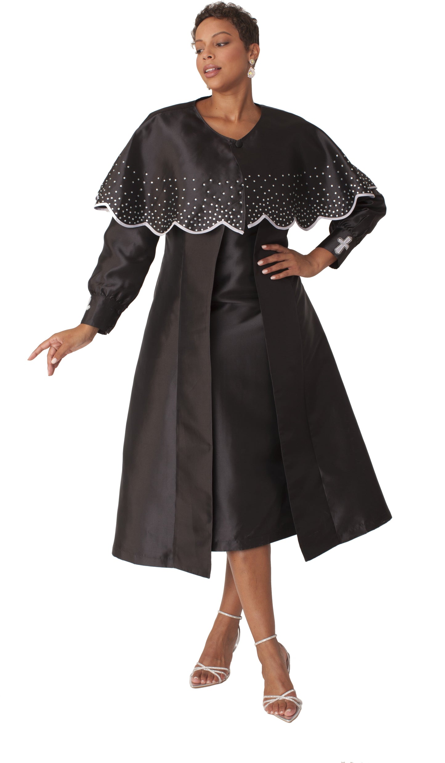 3-Piece Church Robe with Detachable Cape – 4866