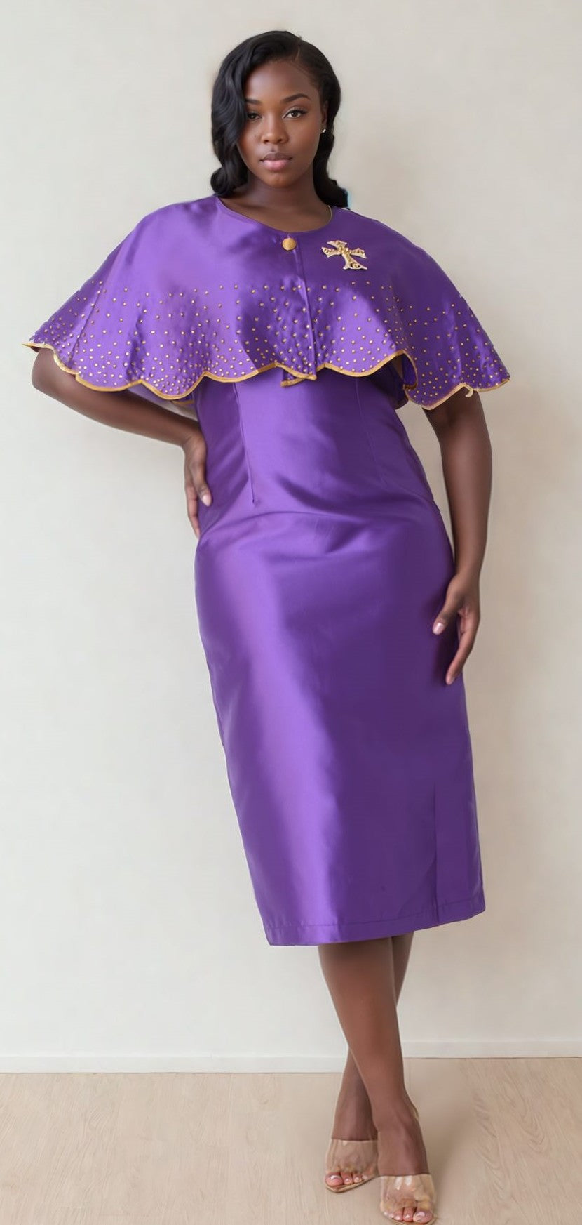 3-Piece Church Robe with Detachable Cape – 4866