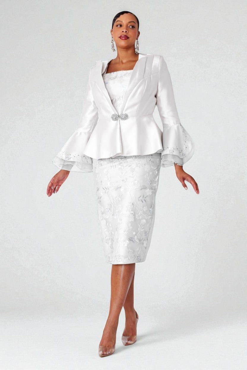 Elegant Lace Peplum Suit- 4892