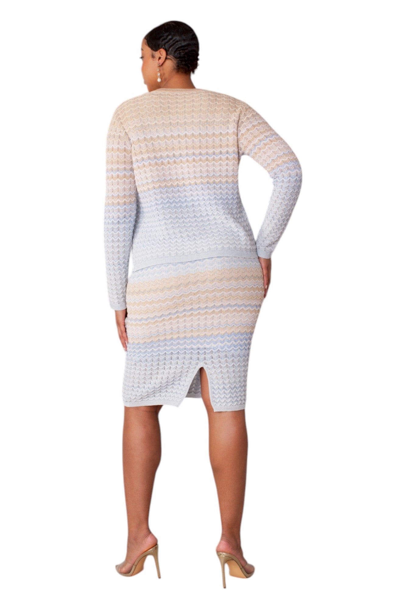 Multi Ombré Wave Knit Two-Piece Set