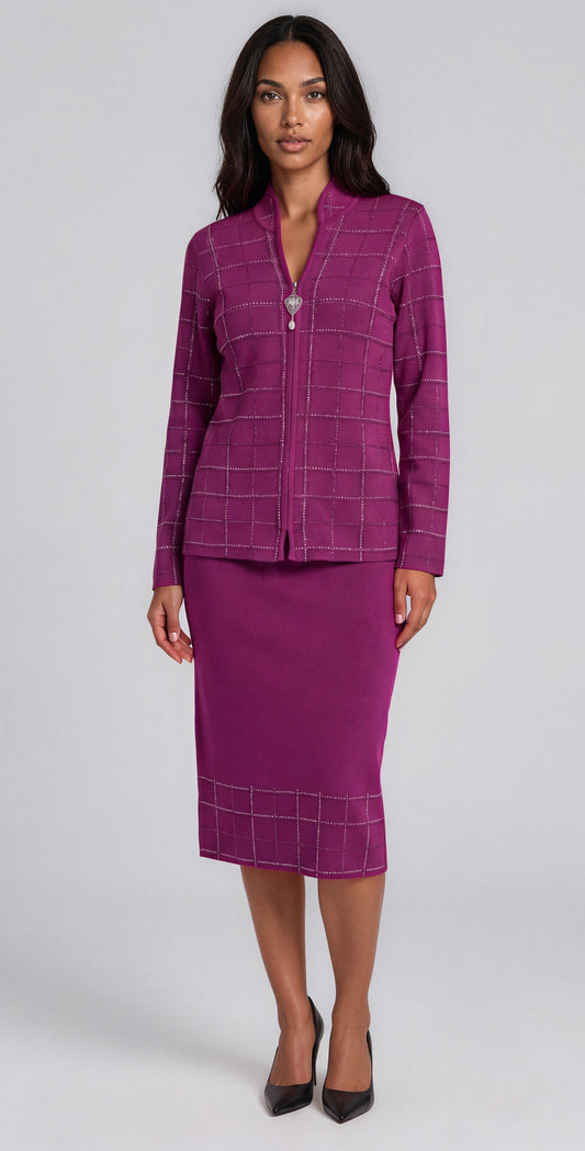 Crystal Lattice Skirt Suit - 5403