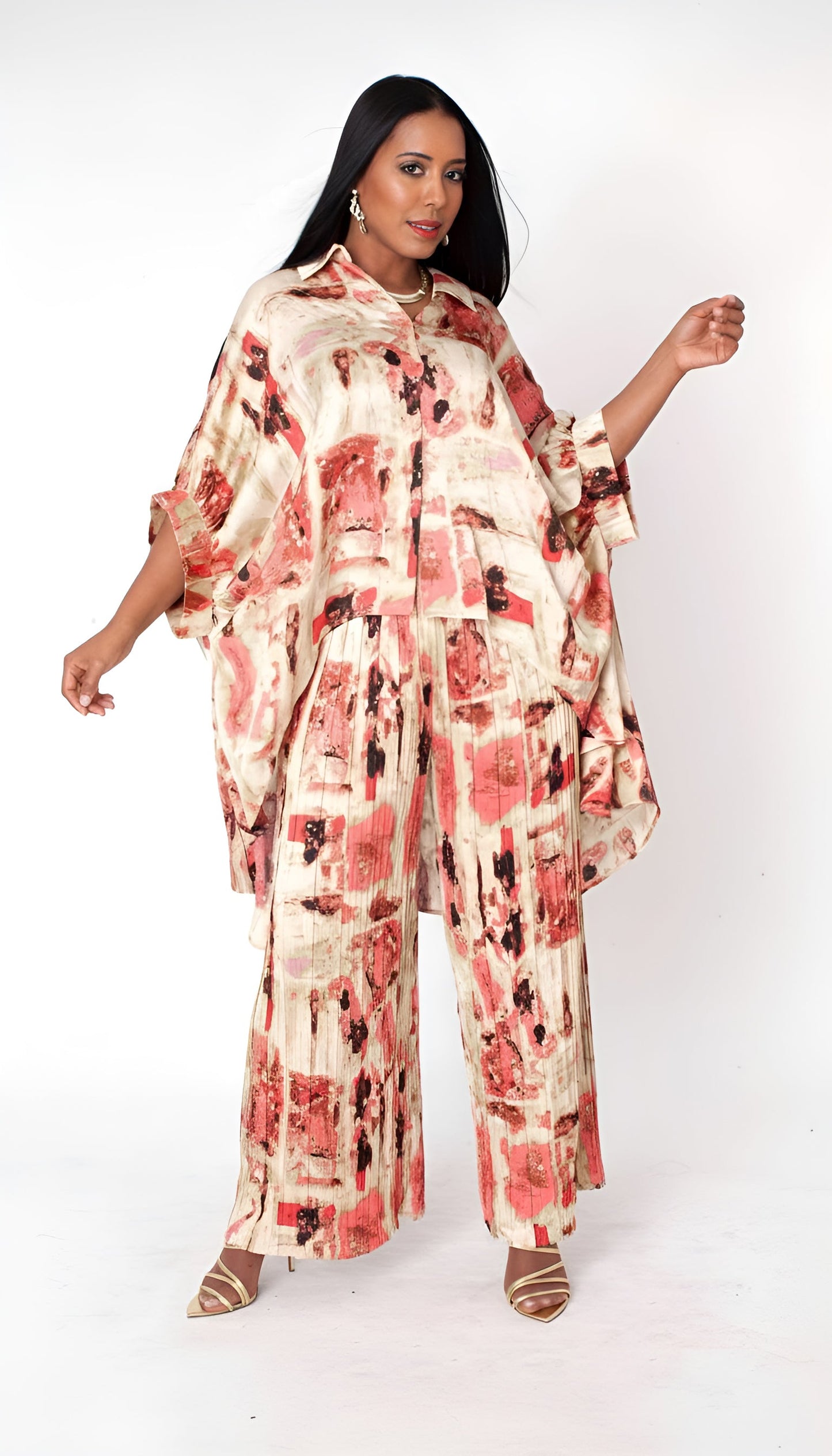 Printed Lounge Pant Set - 82797