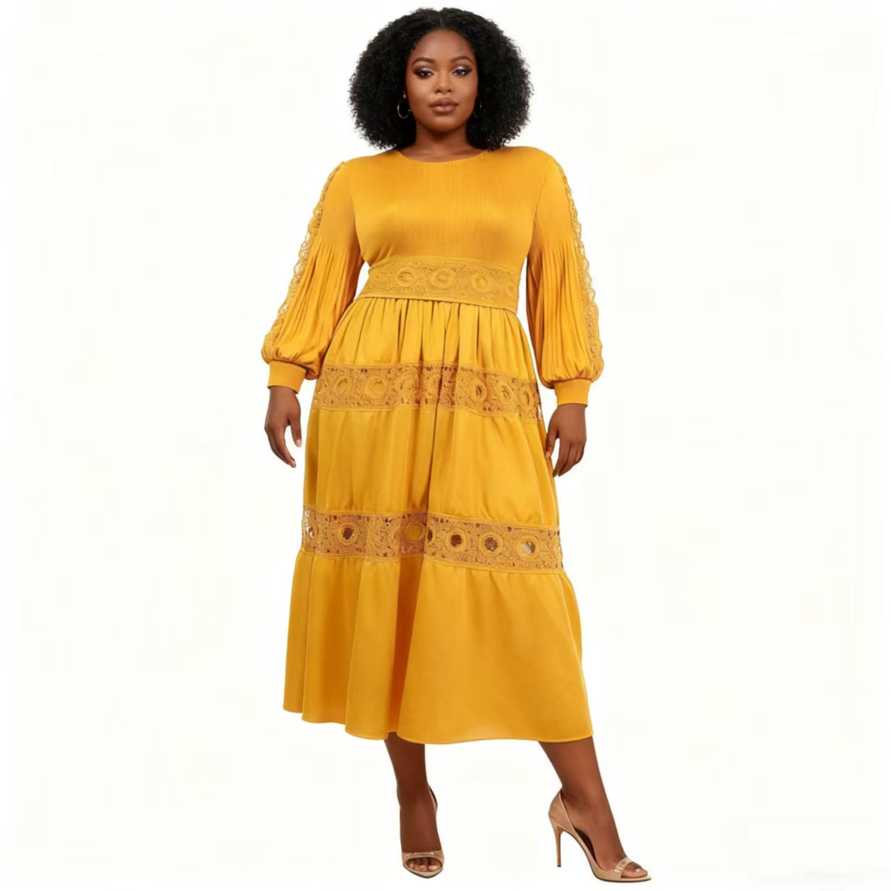 Enchanted Meadows Tiered Midi Dress - 83017