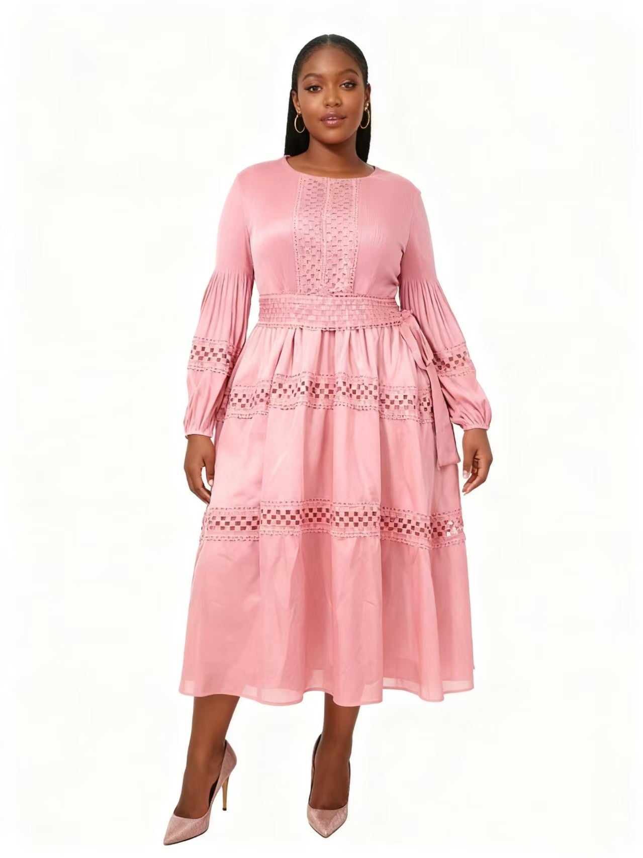 Lace Reverie Tiered Midi Dress - 83023