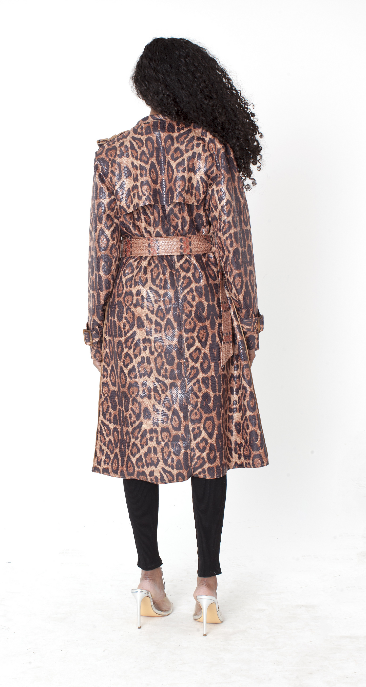 Leopard Print Belted Trench Coat – 83047