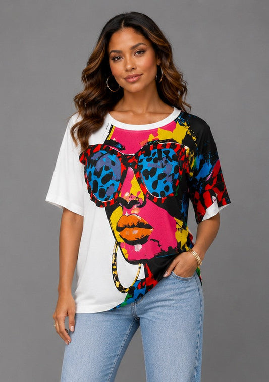 Pop Art Sunglasses Graphic Tee - 83308