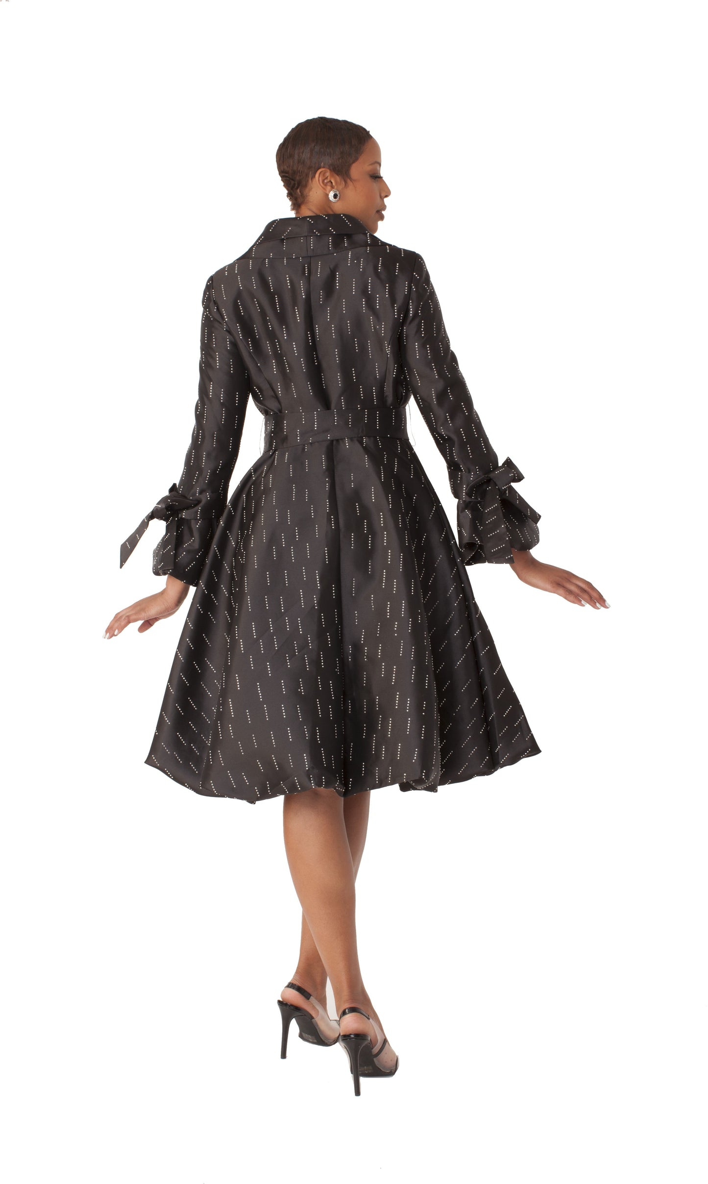 Monaco Princess Taffeta Bow Coat Dress -9723