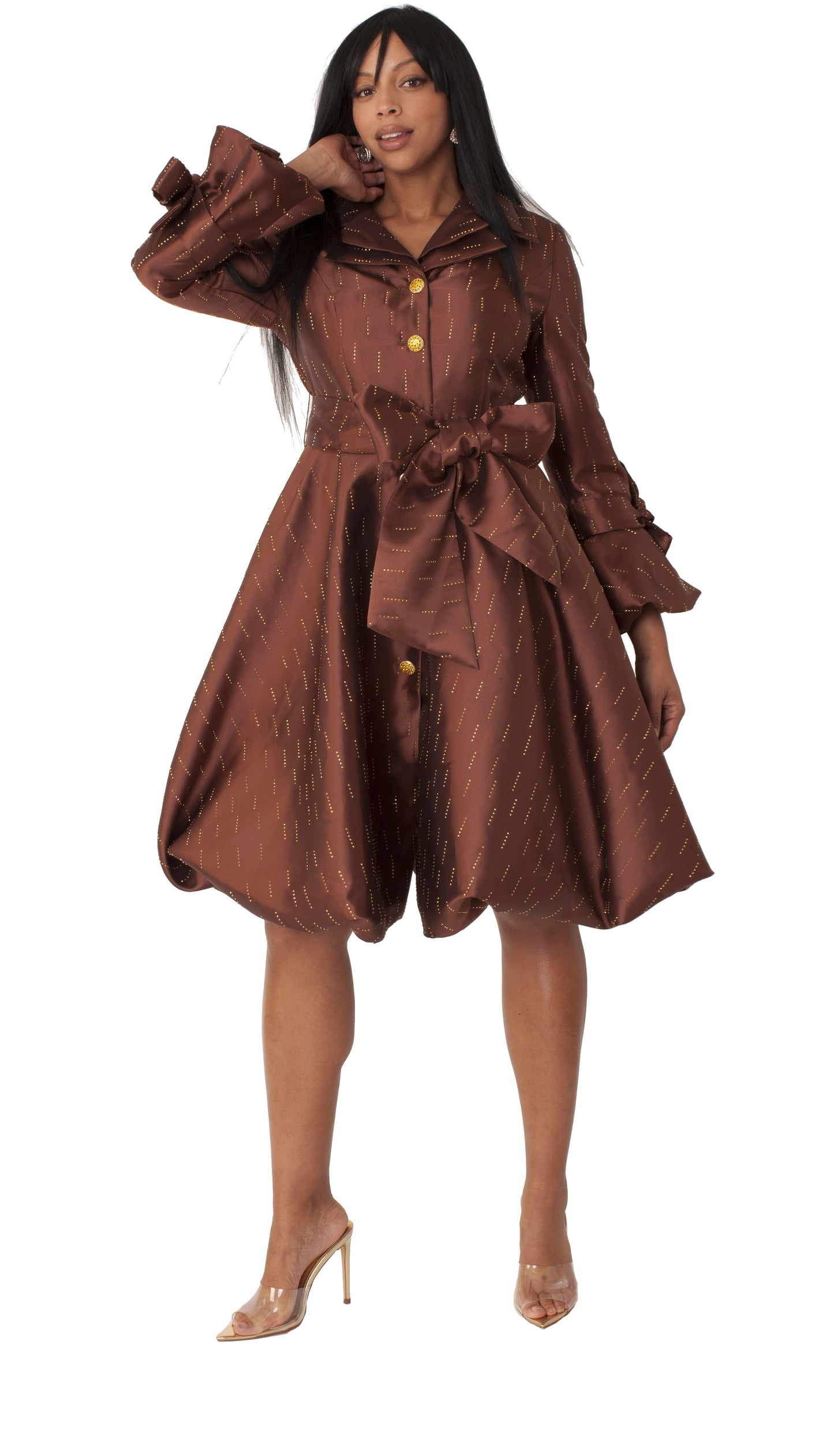 Monaco Princess Taffeta Bow Coat Dress -9723