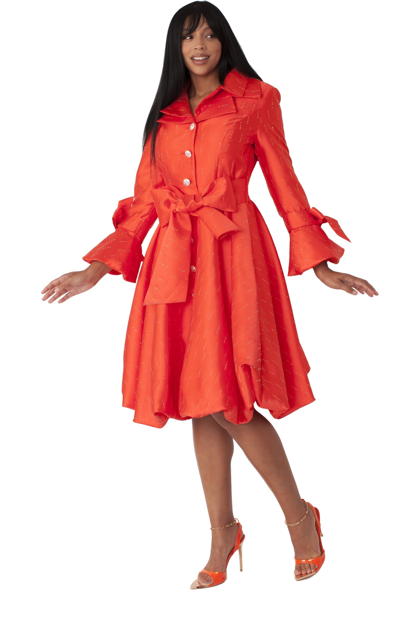 Monaco Princess Taffeta Bow Coat Dress -9723