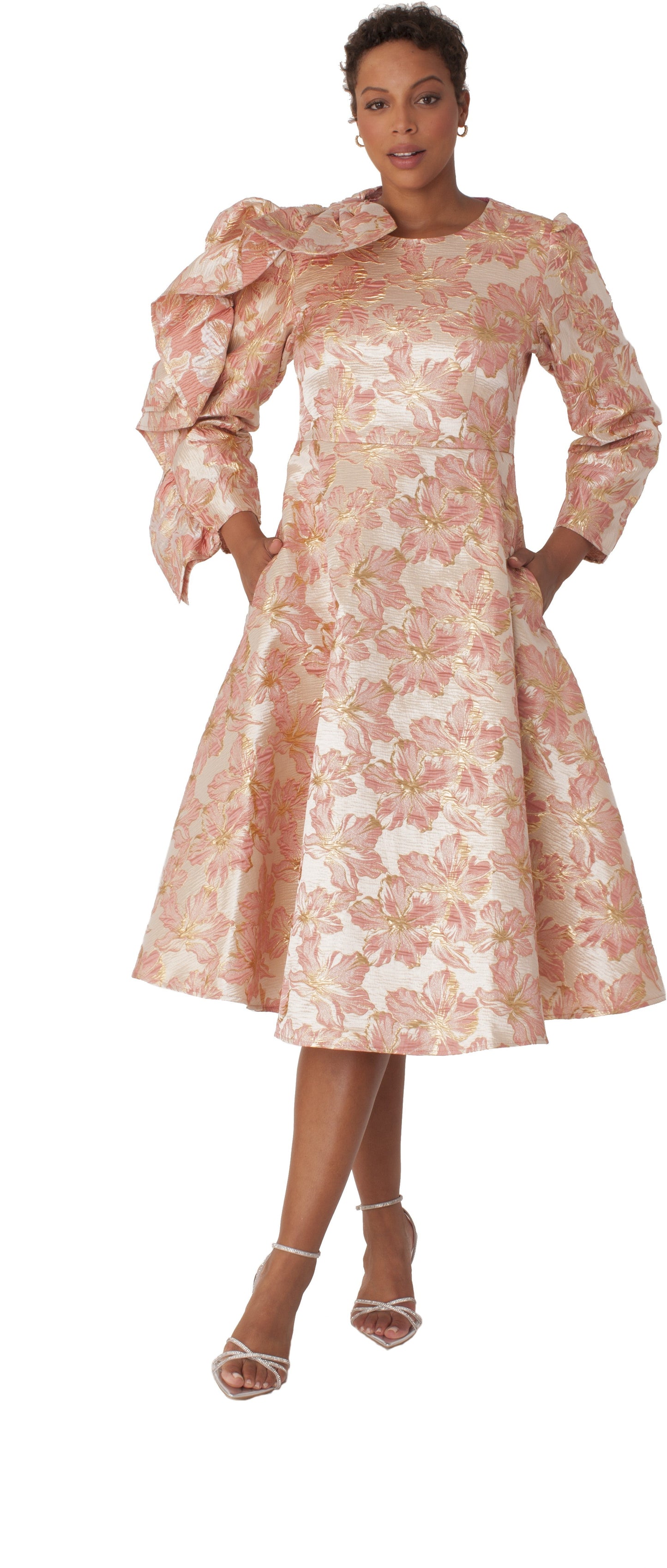 Tally Taylor 9724 - Floral Fit & Flare Dress Chancele collection