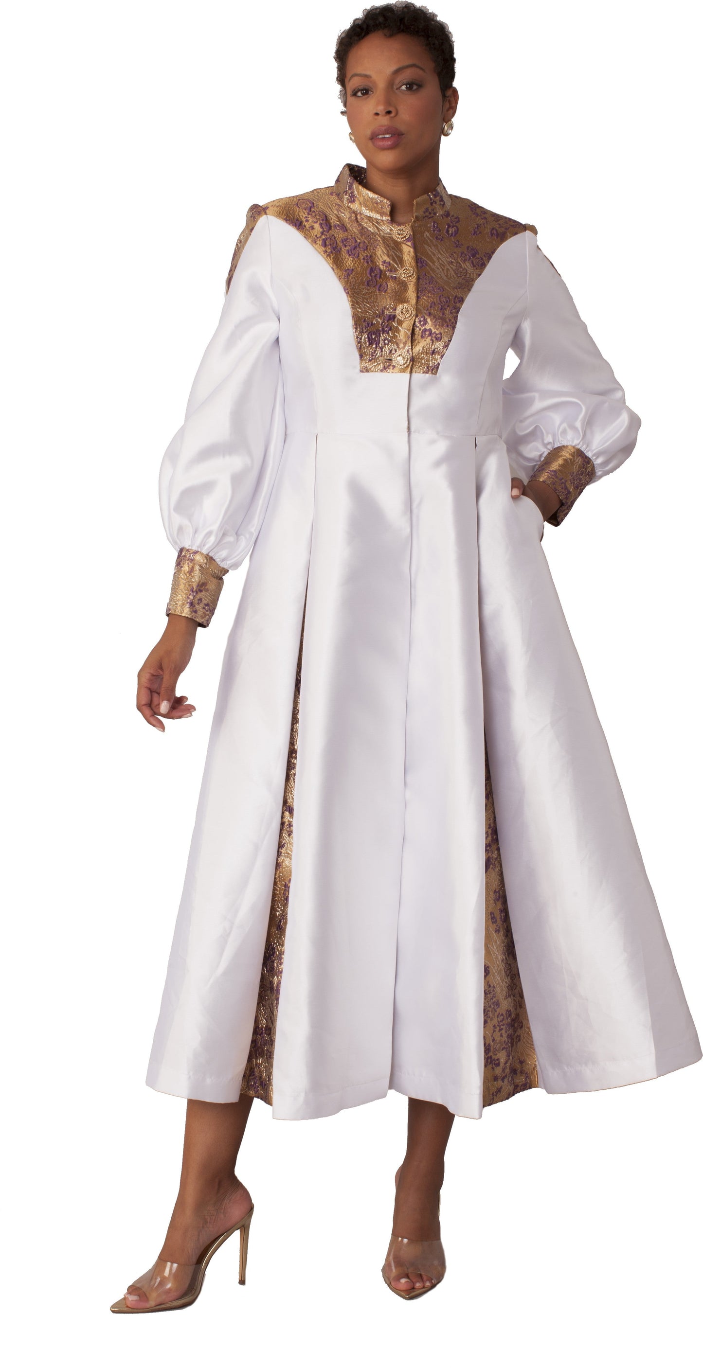 Elegant Women's Clergy Robe with Bishop Sleeves- 4851