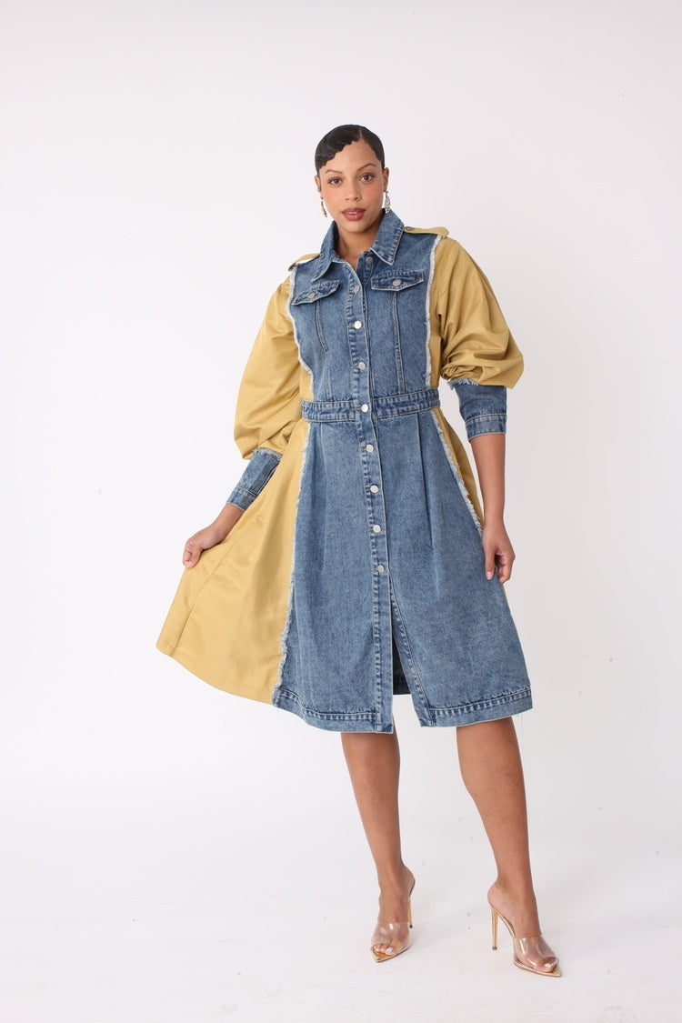 Two Tone Denim Dress -82397