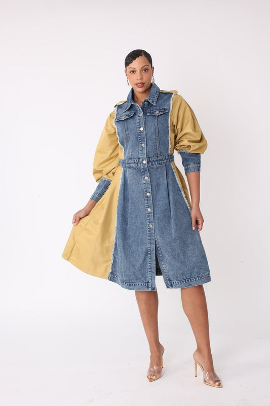 Two Tone Denim Dress -82397