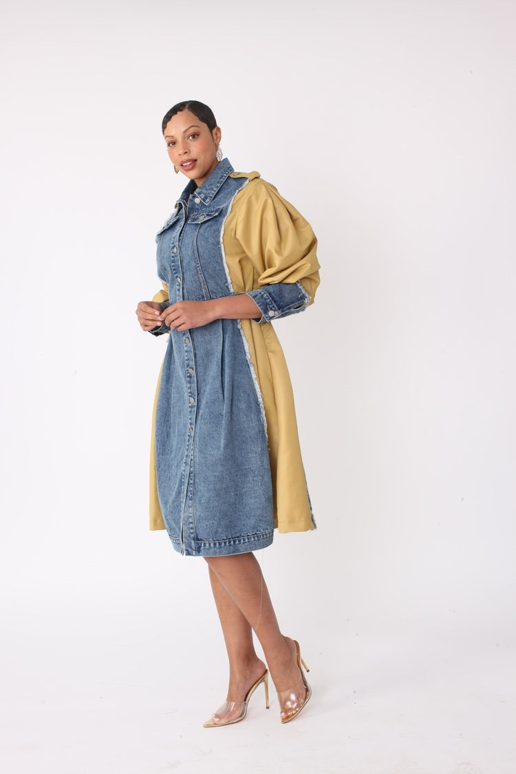 Two Tone Denim Dress -82397
