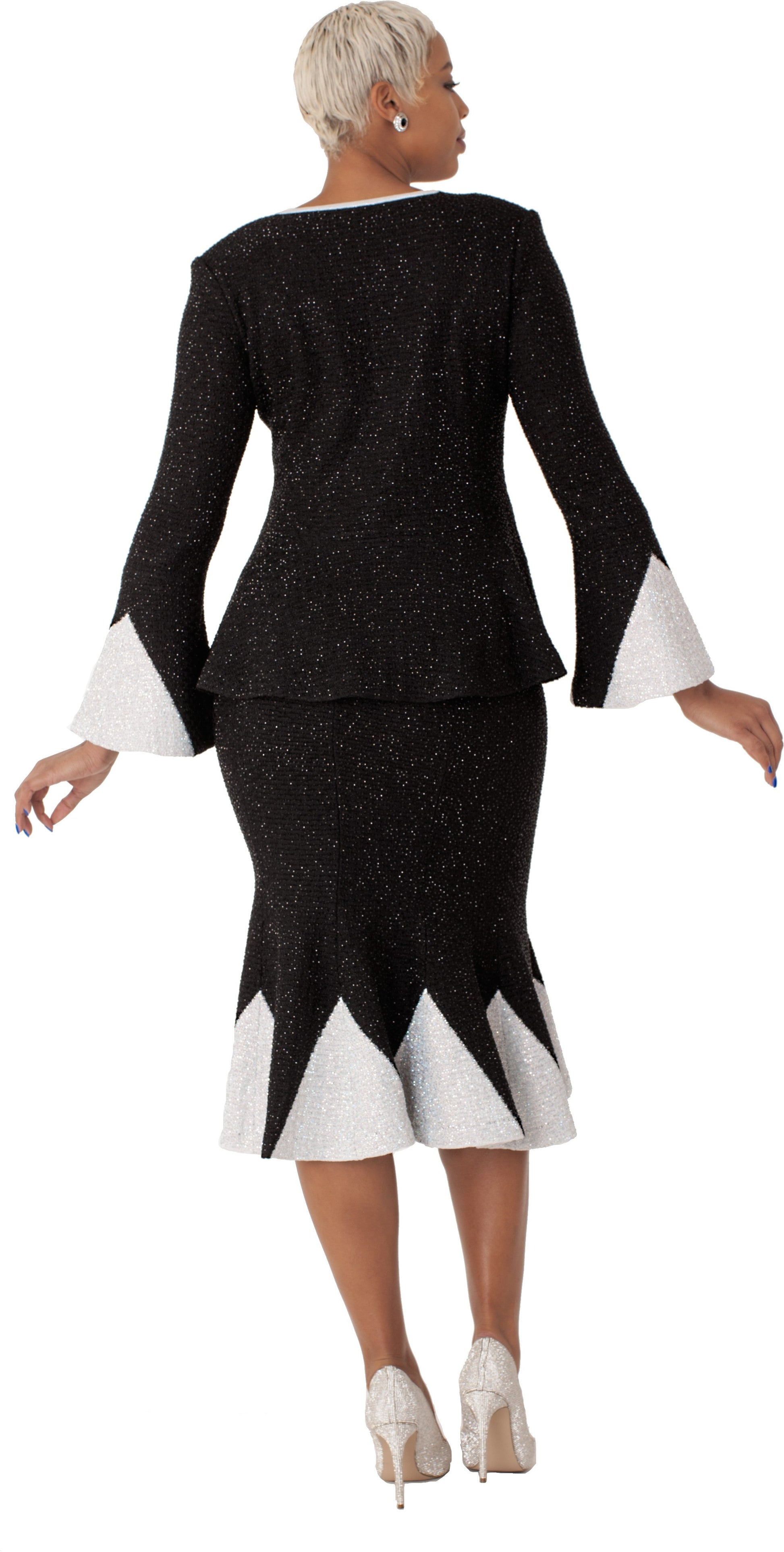 Black & White Shimmer Contrast Suit
