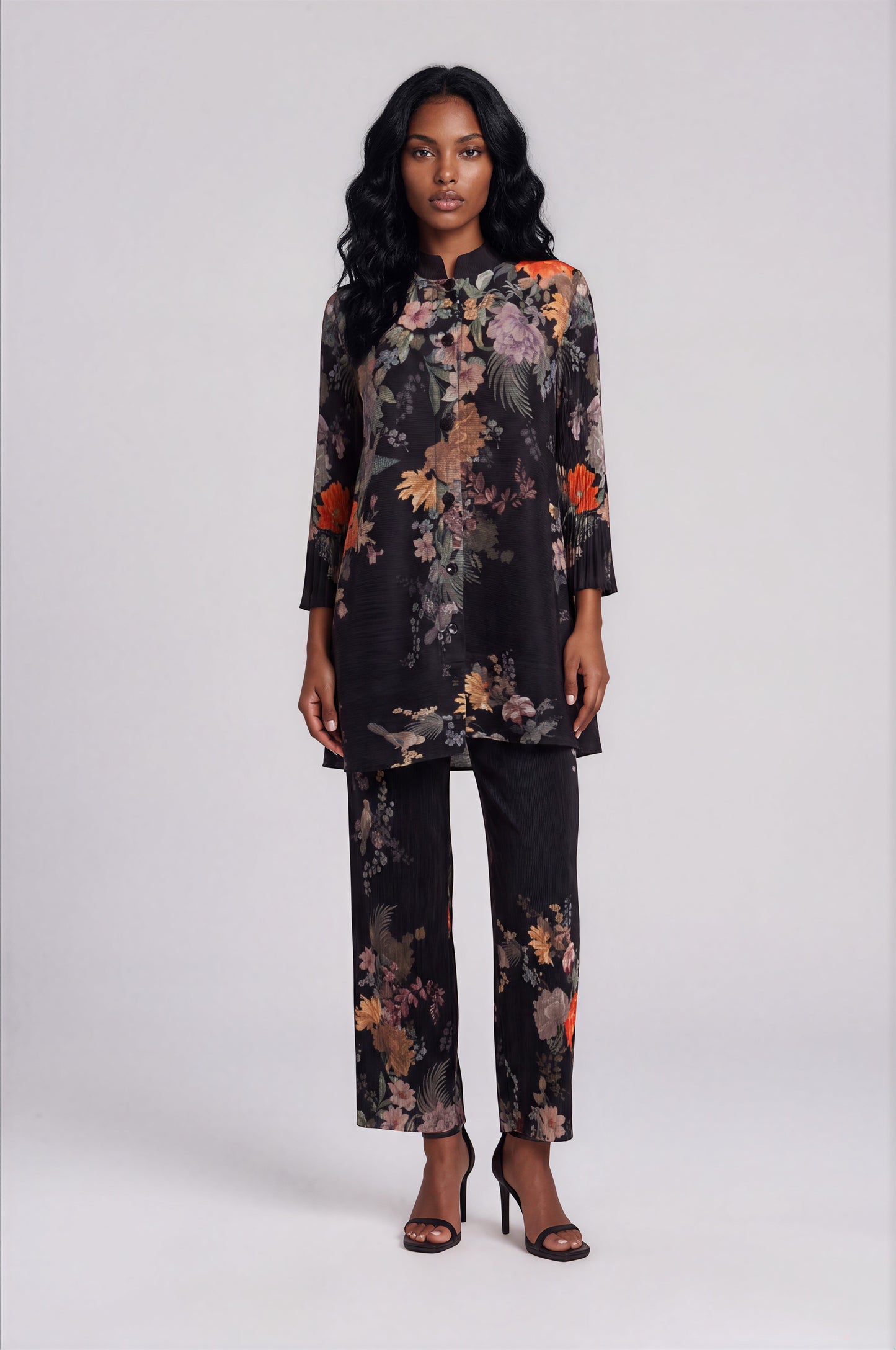 Spring Garden Print Tunic Pant Set - S0105