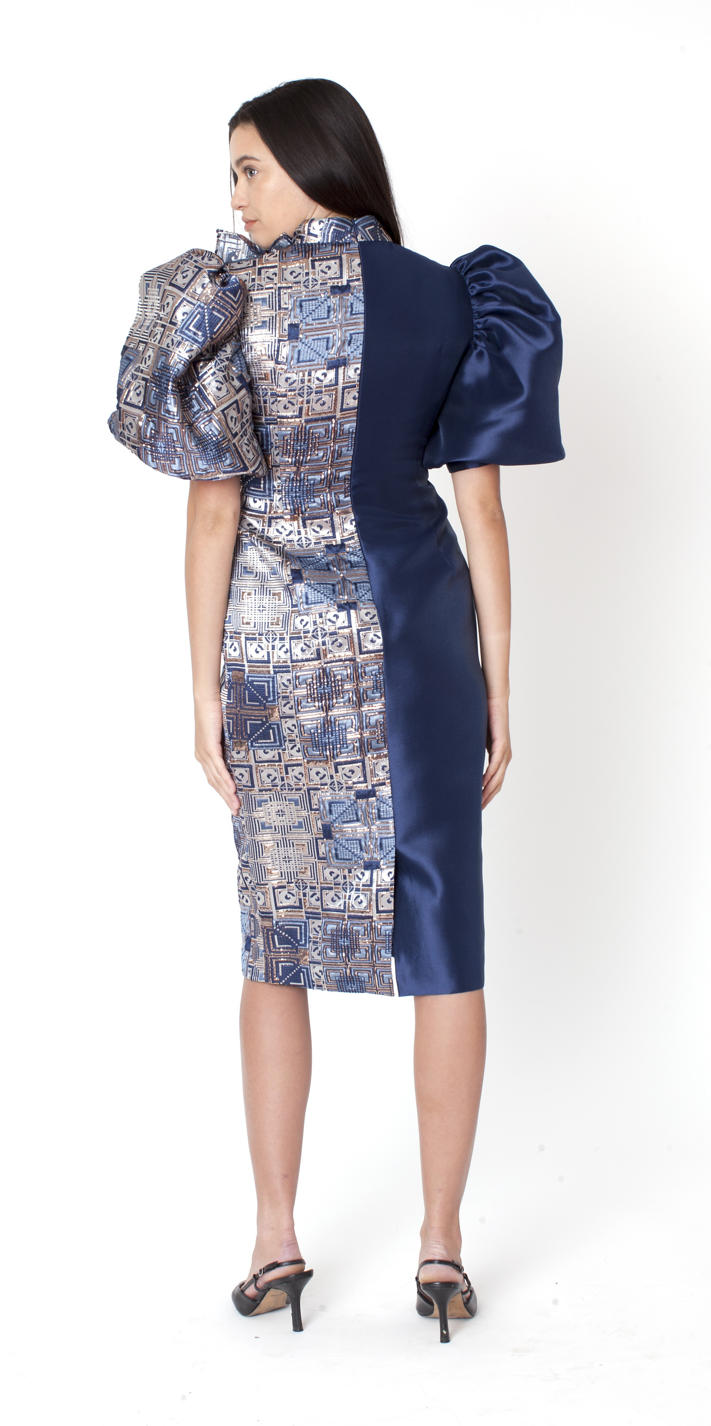 Sculpted Mosaic Sheath Dress - 9848